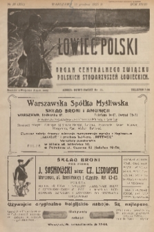 Łowiec Polski : organ Centralnego Związku Polskich Stowarzyszeń Łowieckich. R.18, 1925, nr 20