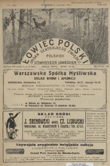 Łowiec Polski : organ Centralnego Związku Polskich Stowarzyszeń Łowieckich. R.19, 1926, nr 1