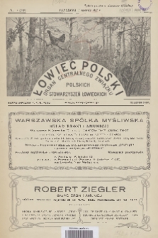 Łowiec Polski : organ Centralnego Związku Polskich Stowarzyszeń Łowieckich. R.20, 1927, nr 1