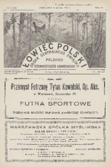 Łowiec Polski : organ Centralnego Związku Polskich Stowarzyszeń Łowieckich. R.20, 1927, nr 8