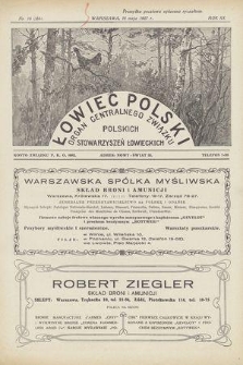 Łowiec Polski : organ Centralnego Związku Polskich Stowarzyszeń Łowieckich. R.20, 1927, nr 10
