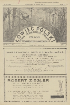 Łowiec Polski : organ Centralnego Związku Polskich Stowarzyszeń Łowieckich. R.20, 1927, nr 16