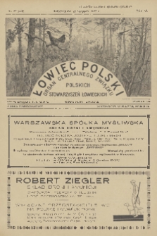 Łowiec Polski : pismo tygodniowe : organ Centralnego Związku Polskich Stowarzyszeń Łowieckich. R.20, 1927, nr 25