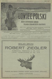 Łowiec Polski : pismo tygodniowe : organ Centralnego Związku Polskich Stowarzyszeń Łowieckich. R.22, 1929, nr 9