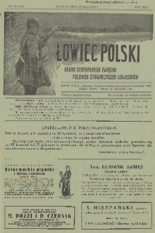 Łowiec Polski : pismo tygodniowe : organ Centralnego Związku Polskich Stowarzyszeń Łowieckich. R.22, 1929, nr 30