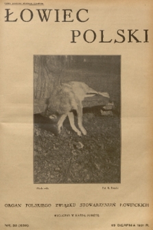 Łowiec Polski : organ Polskiego Związku Stowarzyszeń Łowieckich. R. 24, 1931, nr 35