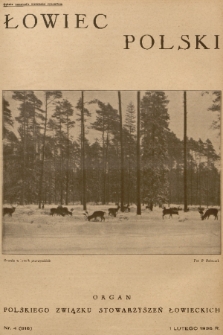 Łowiec Polski : organ Polskiego Związku Stowarzyszeń Łowieckich. 1936, nr 4