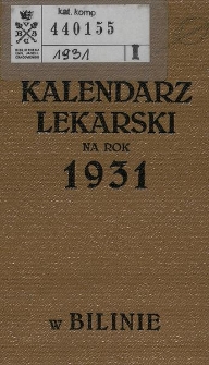 Kalendarz Lekarski na Rok 1931