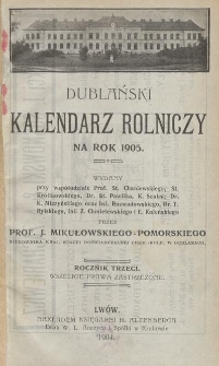 Dublański Kalendarz Rolniczy na Rok 1905