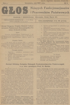 Głos Niższych Funkcjonarjuszów i Pracowników Państwowych. R.1, 1927, № 3