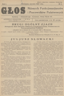 Głos Niższych Funkcjonarjuszów i Pracowników Państwowych. R.1, 1927, № 4