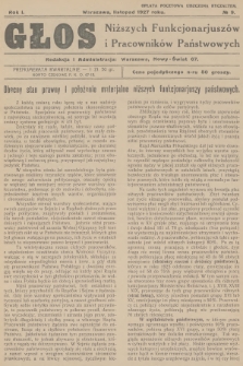 Głos Niższych Funkcjonarjuszów i Pracowników Państwowych. R.1, 1927, № 9