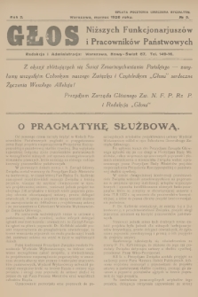 Głos Niższych Funkcjonarjuszów i Pracowników Państwowych. R.2, 1928, № 3