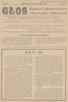 Głos Niższych Funkcjonarjuszów i Pracowników Państwowych. R.3, 1929, № 2-3