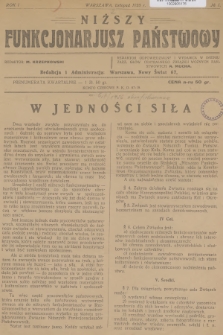 Niższy Funkcjonariusz Państwowy. R.1, 1925, № 1