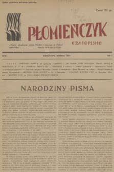 Płomieńczyk : czasopismo. R.1, 1937, nr 1