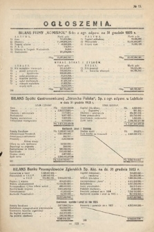 Ogłoszenia [dodatek do Dziennika Urzędowego Ministerstwa Skarbu]. 1926, nr 13