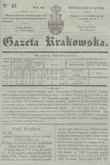 Gazeta Krakowska. 1837, nr 47
