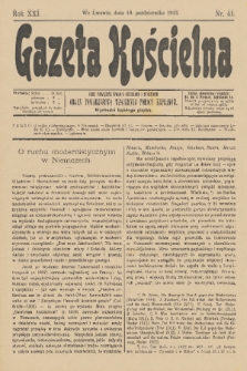 Gazeta Kościelna : pismo poświęcone sprawom kościelnym i społecznym : organ Towarzystwa Wzajemnej Pomocy Kapłanów. R.21, 1913, nr 41