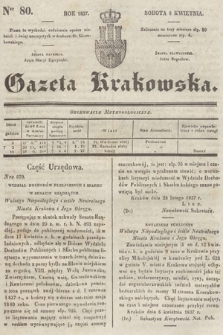 Gazeta Krakowska. 1837, nr 80