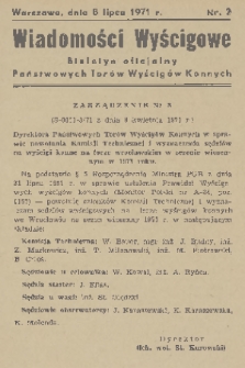 Wiadomości Wyścigowe : biuletyn oficjalny Państwowych Torów Wyścigów Konnych. 1971, nr 2