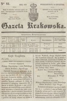 Gazeta Krakowska. 1837, nr 81