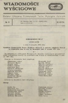 Wiadomości Wyścigowe : biuletyn oficjalny Państwowych Torów Wyścigów Konnych. 1976, nr 9