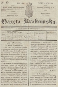 Gazeta Krakowska. 1837, nr 85