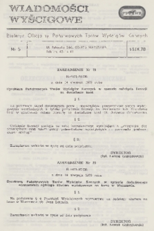 Wiadomości Wyścigowe : biuletyn oficjalny Państwowych Torów Wyścigów Konnych. 1978, nr 5