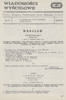 Wiadomości Wyścigowe : biuletyn oficjalny Państwowych Torów Wyścigów Konnych. 1979, nr 8
