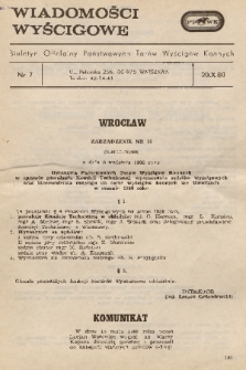 Wiadomości Wyścigowe : biuletyn oficjalny Państwowych Torów Wyścigów Konnych. 1980, nr 7