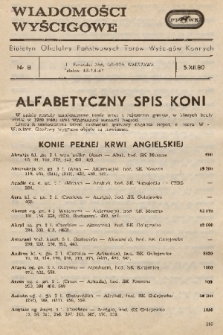 Wiadomości Wyścigowe : biuletyn oficjalny Państwowych Torów Wyścigów Konnych. 1980, nr 8
