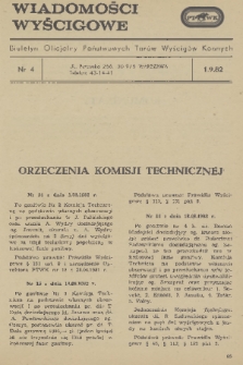 Wiadomości Wyścigowe : biuletyn oficjalny Państwowych Torów Wyścigów Konnych. 1982, nr 4