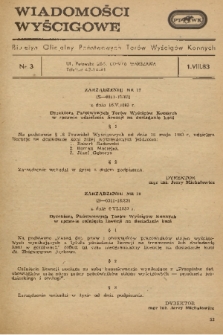 Wiadomości Wyścigowe : biuletyn oficjalny Państwowych Torów Wyścigów Konnych. 1983, nr 3