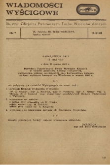 Wiadomości Wyścigowe : biuletyn oficjalny Państwowych Torów Wyścigów Konnych. 1983, nr 7