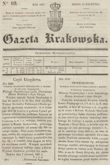 Gazeta Krakowska. 1837, nr 89
