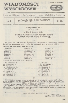 Wiadomości Wyścigowe : biuletyn oficjalny Państwowych Torów Wyścigów Konnych. 1984, nr 9