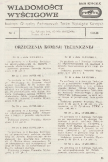 Wiadomości Wyścigowe : biuletyn oficjalny Państwowych Torów Wyścigów Konnych. 1986, nr 4