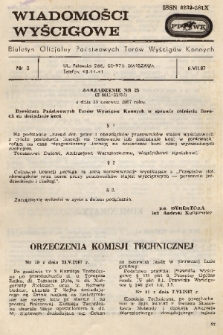 Wiadomości Wyścigowe : biuletyn oficjalny Państwowych Torów Wyścigów Konnych. 1987, nr 3