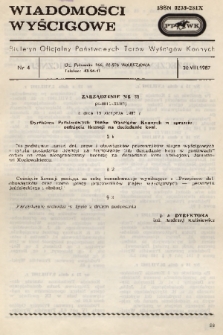 Wiadomości Wyścigowe : biuletyn oficjalny Państwowych Torów Wyścigów Konnych. 1987, nr 4