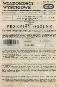 Wiadomości Wyścigowe : biuletyn oficjalny Państwowych Torów Wyścigów Konnych. 1988, nr 1