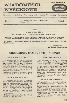 Wiadomości Wyścigowe : biuletyn oficjalny Państwowych Torów Wyścigów Konnych. 1988, nr 5