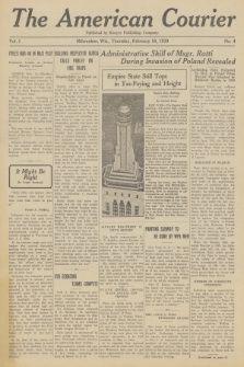 The American Courier. 1939, Vol.1, No 4