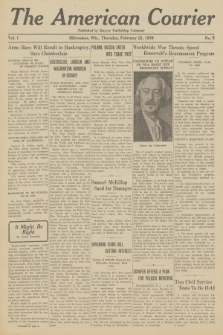 The American Courier. 1939, Vol.1, No 5