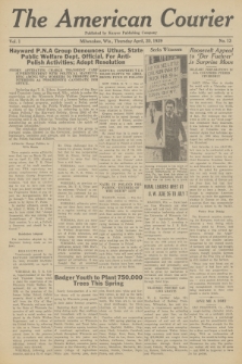 The American Courier. 1939, Vol.1, No 13