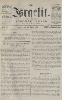 Der Israelit : Organ der Vereines „Schomer Israel”. 1889, nr 3