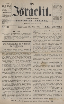 Der Israelit : Organ der Vereines „Schomer Israel”. 1889, nr 10