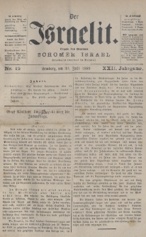Der Israelit : Organ der Vereines „Schomer Israel”. 1889, nr 12