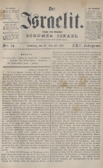 Der Israelit : Organ der Vereines „Schomer Israel”. 1889, nr 14