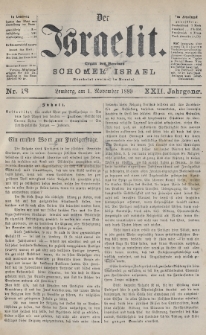 Der Israelit : Organ der Vereines „Schomer Israel”. 1889, nr 18